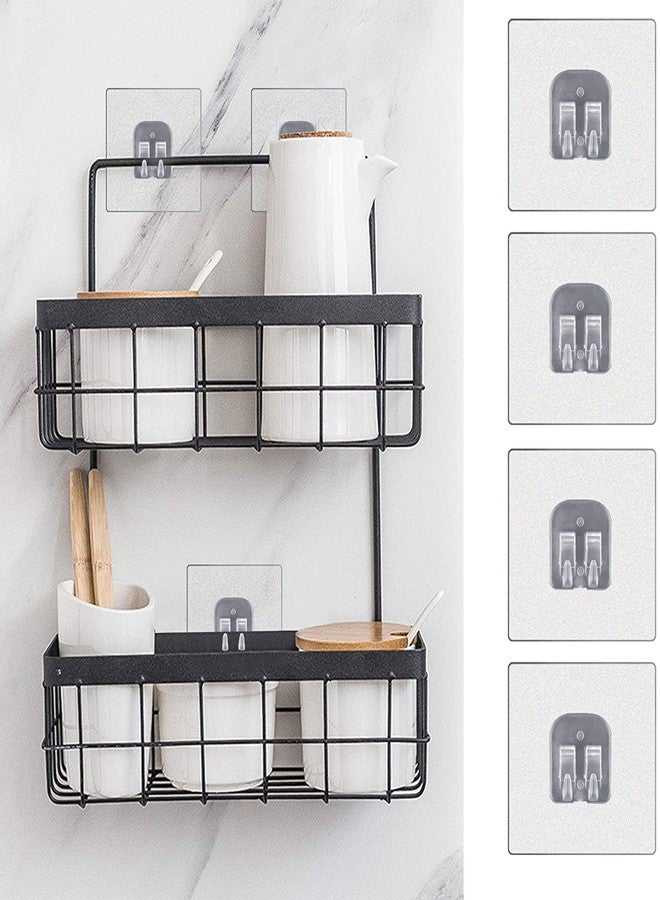 Taslibra Self Adhesive Sticker Wall Hook for Bathroom Wall Self Corner Shelves, Transparent (Pack of 8) - Image 5